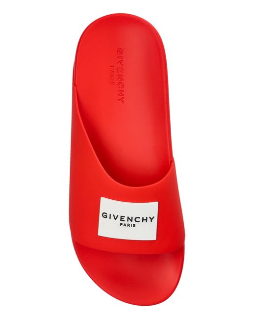 Givenchy Red Slides With Logo for men