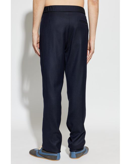 Giorgio Armani Blue Herringbone Pattern Trousers for men