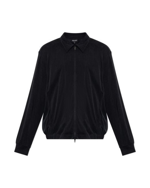 Giorgio Armani Black Jacket With Collar for men