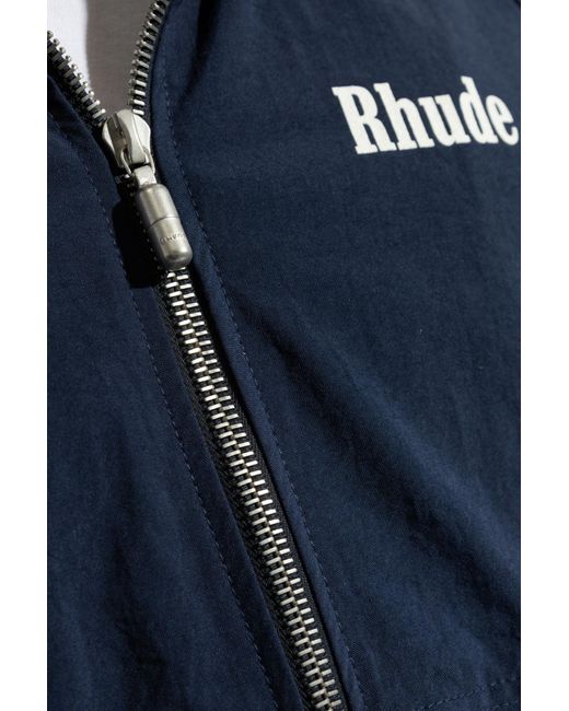 Rhude Blue Lightweight Jacket With Logo for men
