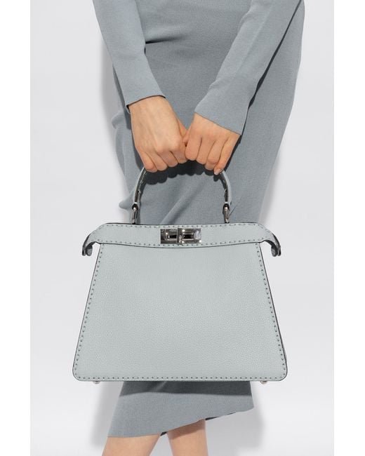 Fendi Gray 'Peekaboo Medium' Shoulder Bag