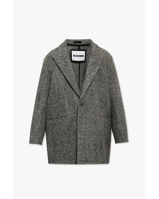 Jil Sander Gray Wool Coat for men