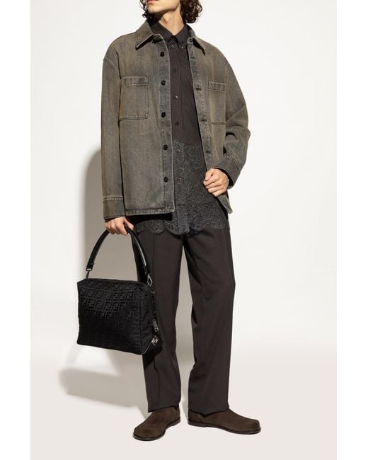 Fendi Black Suede Ankle Boots 'Ff Squared' for men