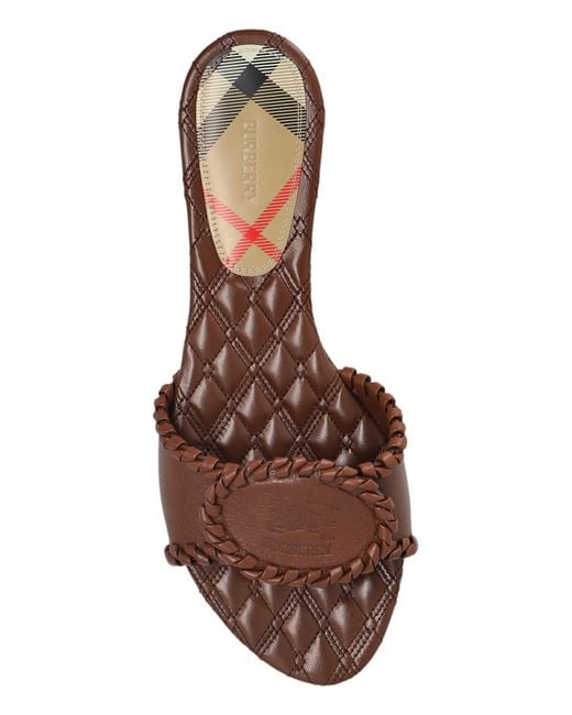 Burberry Brown 'Crest' Slides
