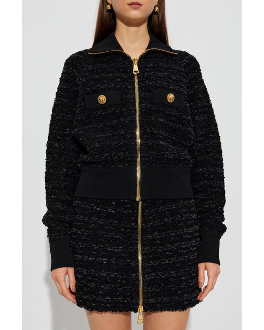 Balmain Black Jacket With Decorative Buttons