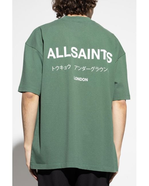 AllSaints Green T-Shirt "Underground" for men