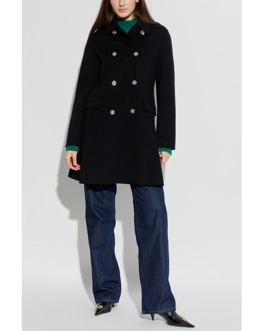 Versace Black Wool Coat