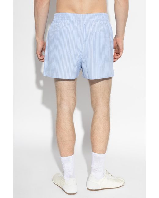 AMI Blue Ribbed Shorts for men
