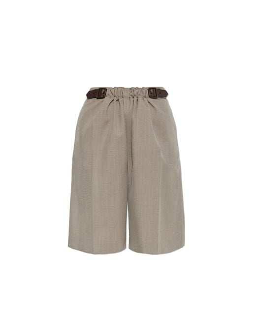 Loewe Natural Wool Shorts With Crease