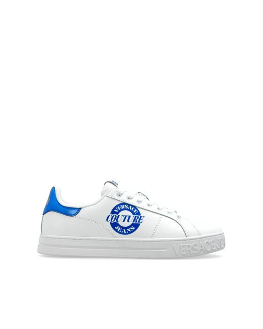 Versace Jeans Couture Blue Sports Shoes With Printed Logo for men