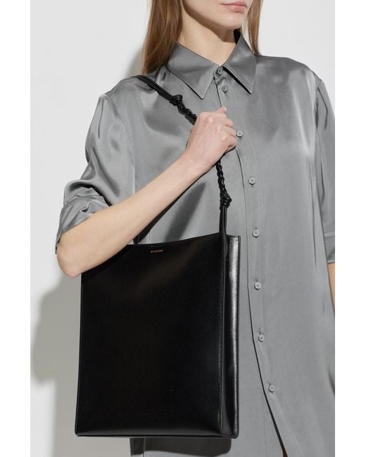 Jil Sander Black Leather 'Shopper' Bag