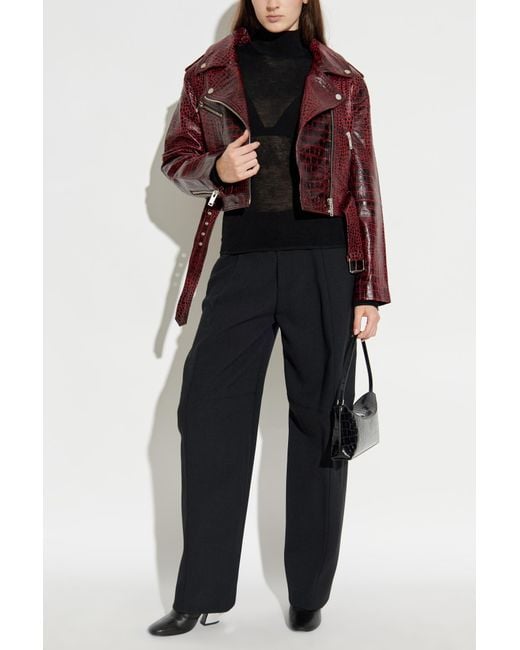 Gestuz Red Leather Jacket 'Gzbasilia'