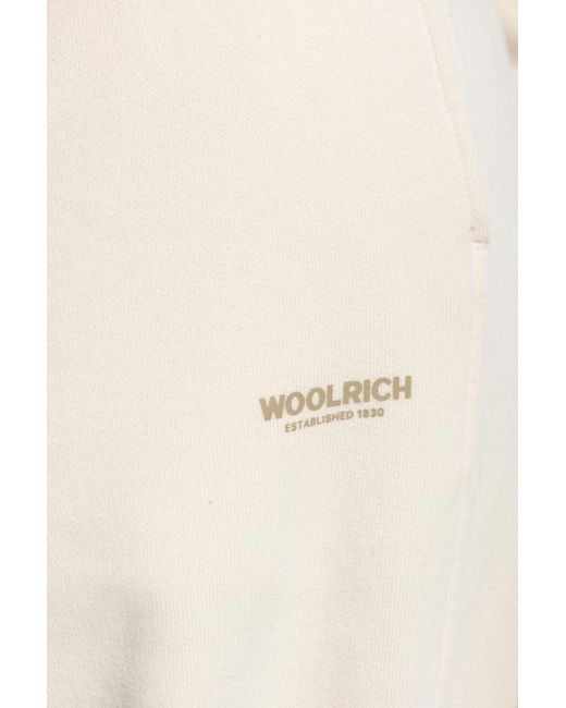 Woolrich White Sweatpants With Printed Logo