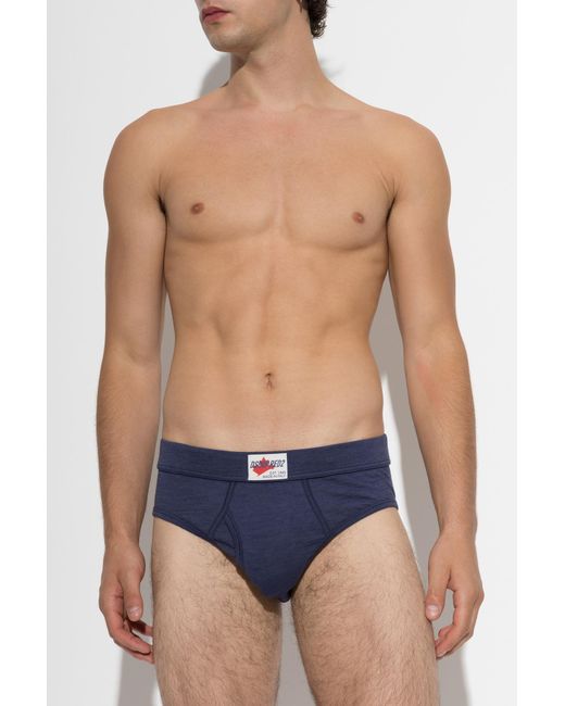 DSquared² Blue Wool Briefs for men
