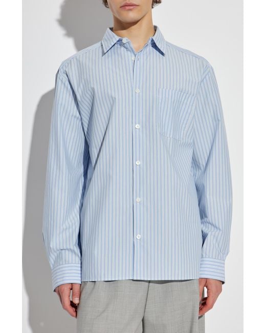 A.P.C. Blue Shirt With Stripe Pattern for men