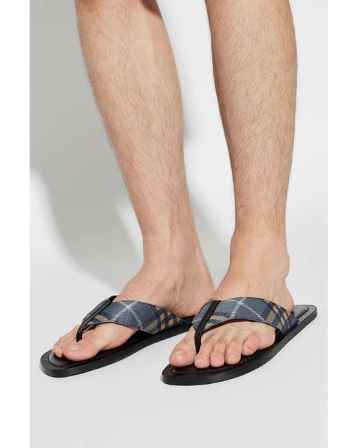Burberry White 'Pavillon' Slides for men