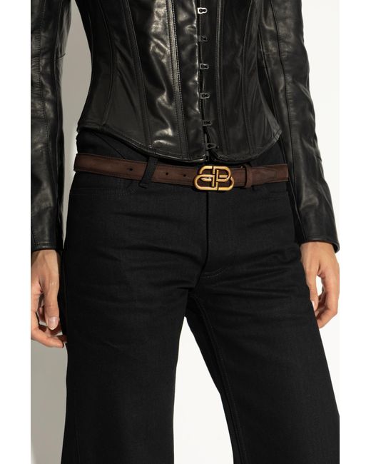 Balenciaga Brown Suede Belt