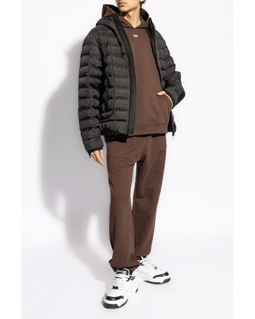 DIESEL Black Quilted Jacket 'W-Stone' for men