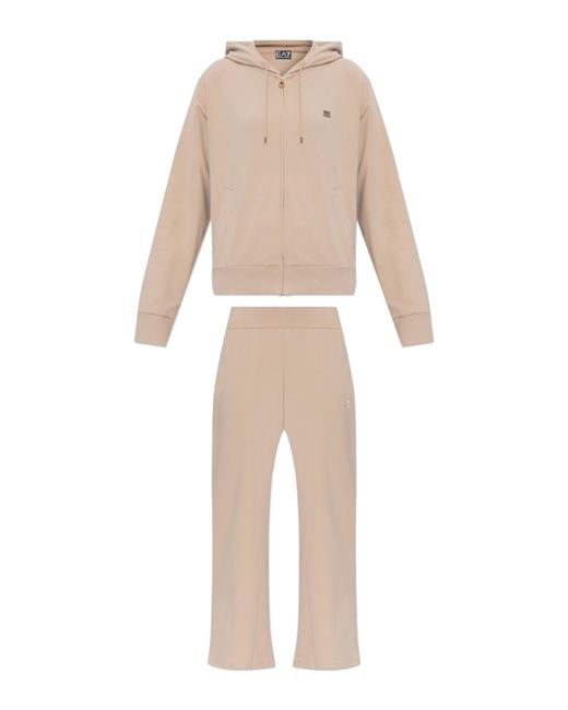 EA7 Natural Tracksuit Set: Sweatshirt And Trousers From The `sustainability` Collection,