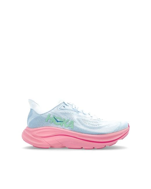 Hoka One One Pink 'Clifton 10' Sports Shoes