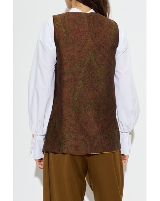 Etro Brown Patterned Vest