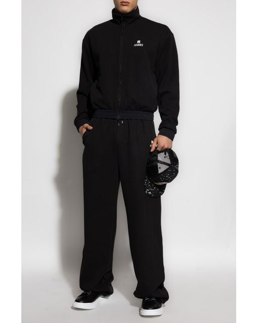 Amiri Black Sweatshirt With Stand-Up Collar for men