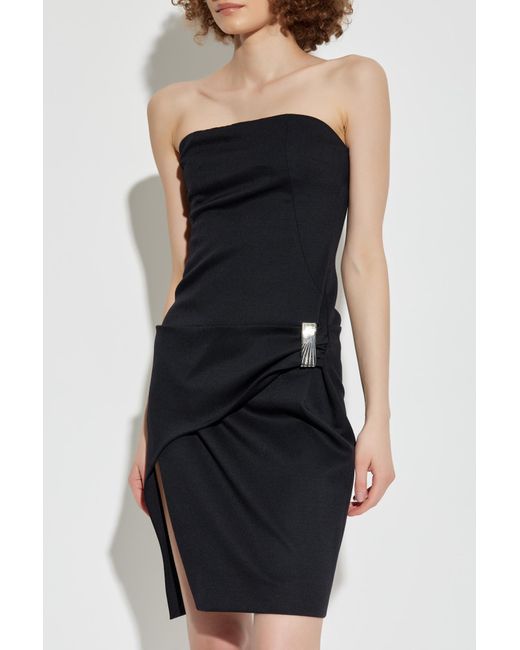 The Attico Black Dress With A Pleat