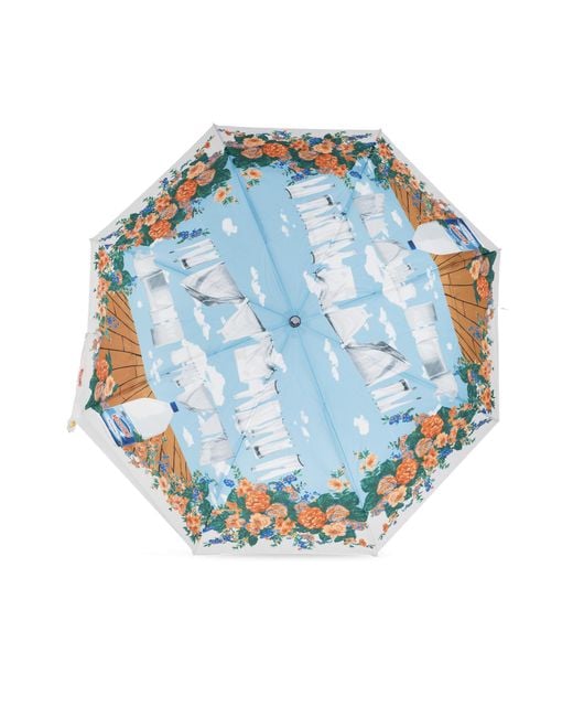 Moschino Blue Folding Umbrella