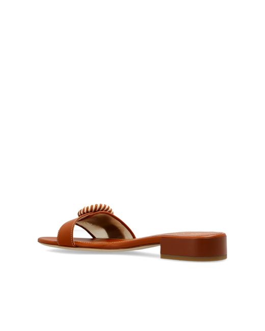 Rodo Brown Leather Slides