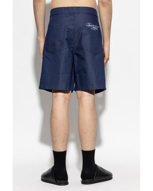 Givenchy Blue Shorts With Logo for men