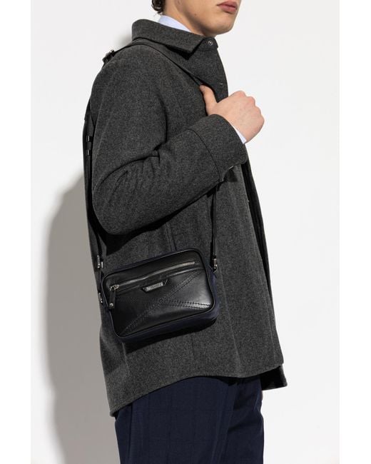 Iceberg Black Shoulder Bag With Logo for men