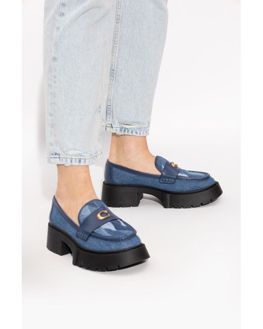 COACH Blue Shoes With Logo
