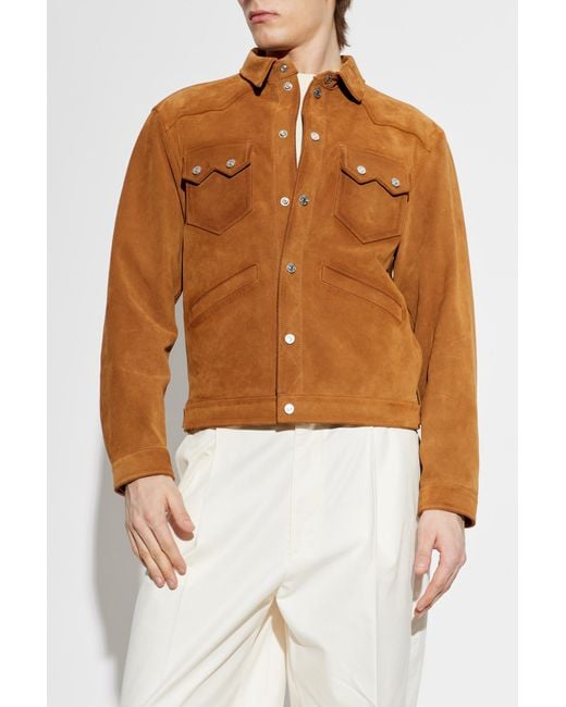 DSquared² Natural Leather Jacket With Pockets for men
