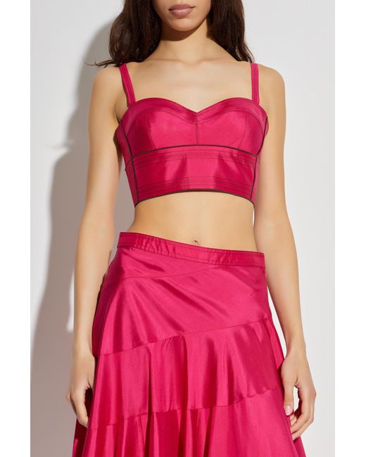 Tory Burch Red Short Spaghetti Strap Top