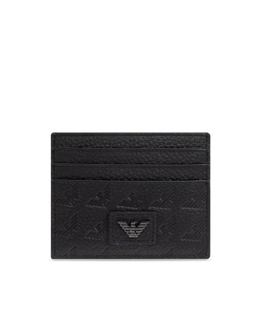 Emporio Armani Black Card Holder With Logo for men