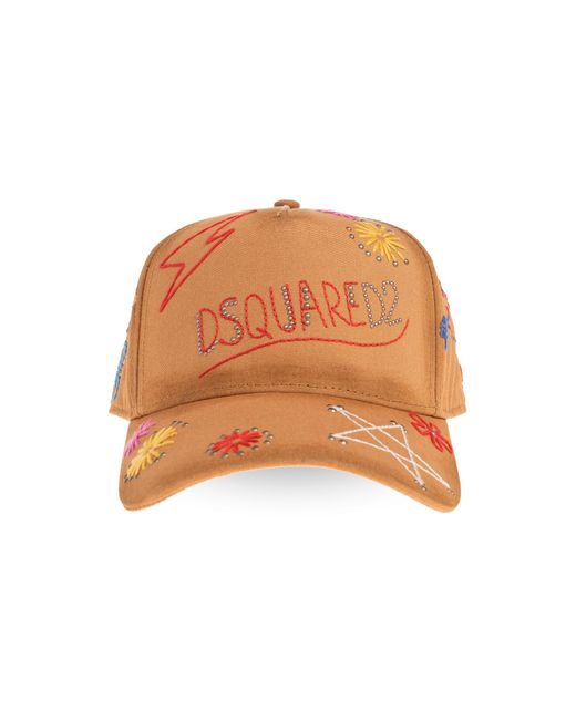 DSquared² Orange Baseball Cap for men
