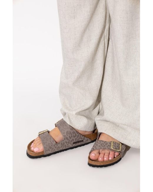 Birkenstock White Arizona Bs Slides