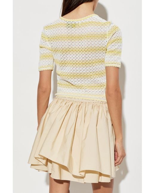 Loewe Natural Top With A Striped Pattern