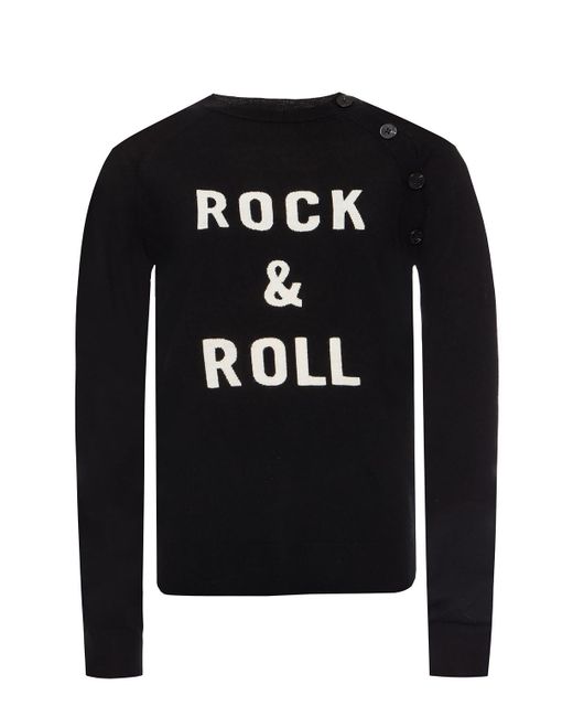 Zadig & Voltaire Rock'n'roll Merino-wool Jumper in Black | Lyst
