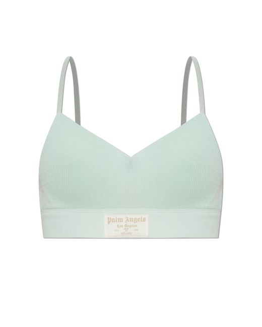 Palm Angels Blue Bra With Logo