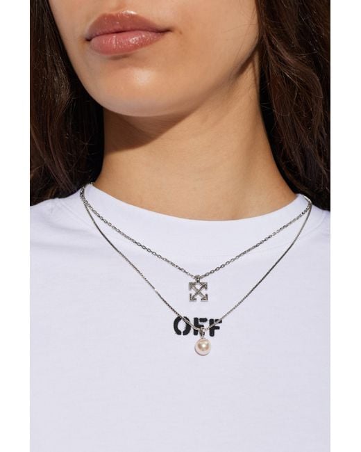 Off-White c/o Virgil Abloh Metallic Short Necklace With Pendants