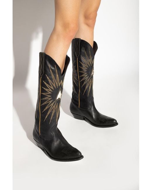 Golden Goose Deluxe Brand Black 'Wish Star' Leather Ankle Boots