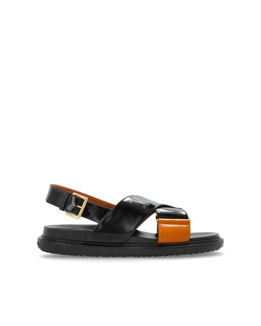 Marni Black Leather Sandals