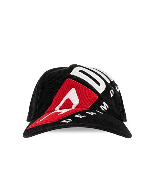 DIESEL Red Cap With Visor 'C-Div' for men