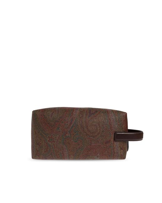 Etro Brown Arnica Medium Cosmetic Bag for men