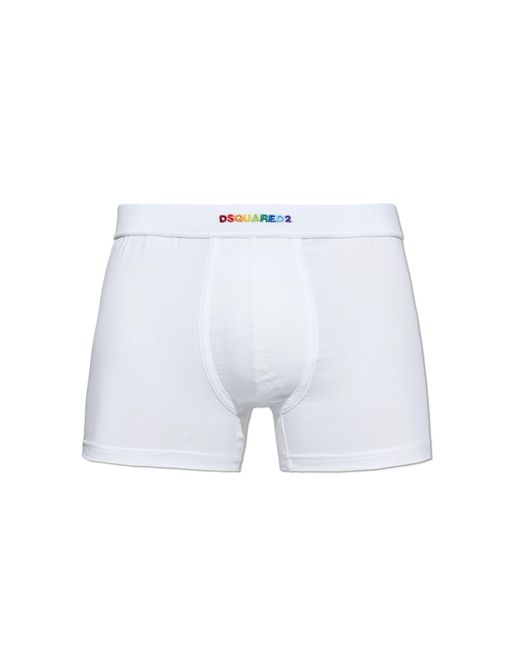 DSquared² Blue Cotton Boxers With Logo for men