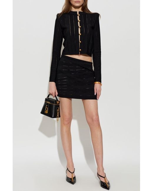 Balmain Black Short Skirt