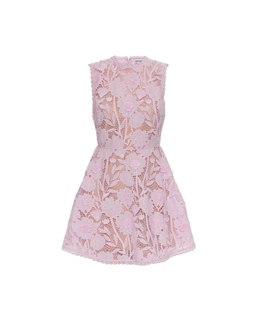 Self-Portrait Pink Lace Dress