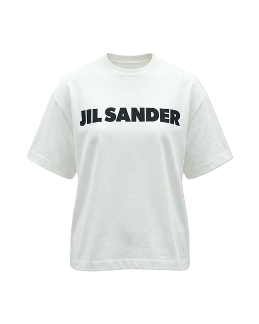 Jil Sander White T-Shirt With Printed Logo