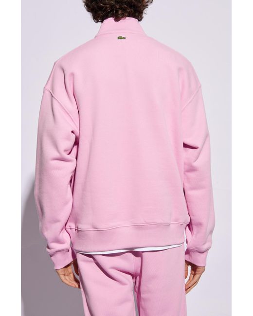 Lacoste Pink Sweatshirt With Stand-Up Collar for men